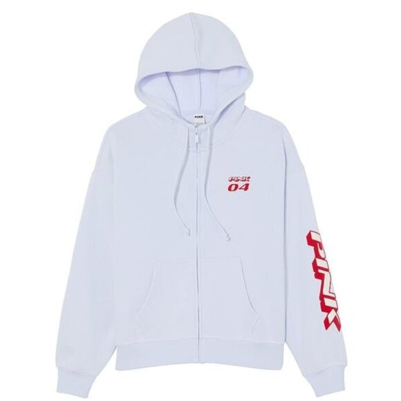 Victoria's Secret Everyday Campus Hoodie Full Zip XS Ivy New Light Blue y2k - Picture 1 of 4